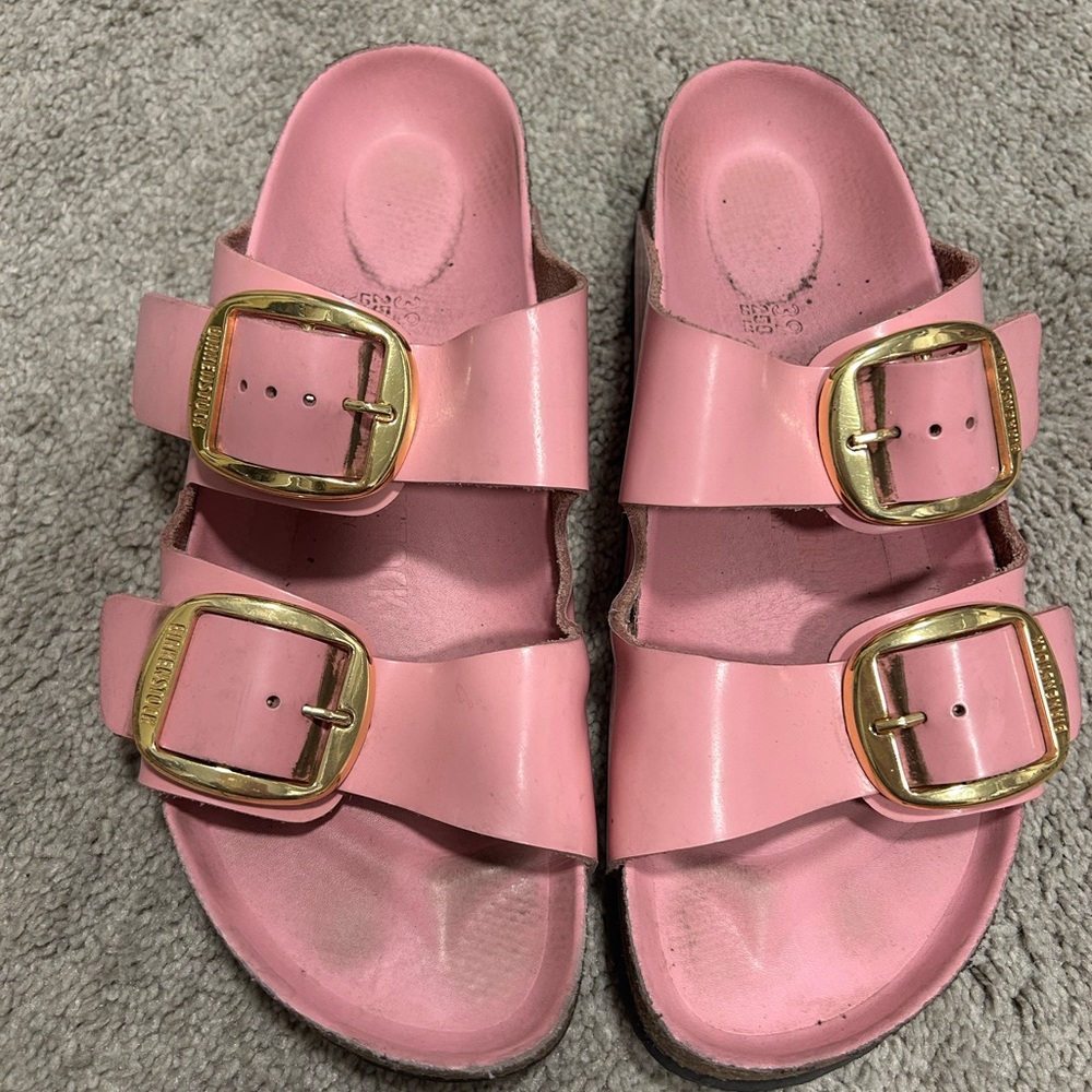 Pink Birkenstocks big buckle Arizona
